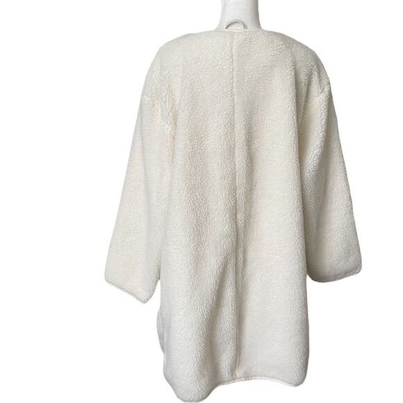 Women's Plus Size Sherpa Overcoat Jacket - Ava & Viv - Picture 5 of 5